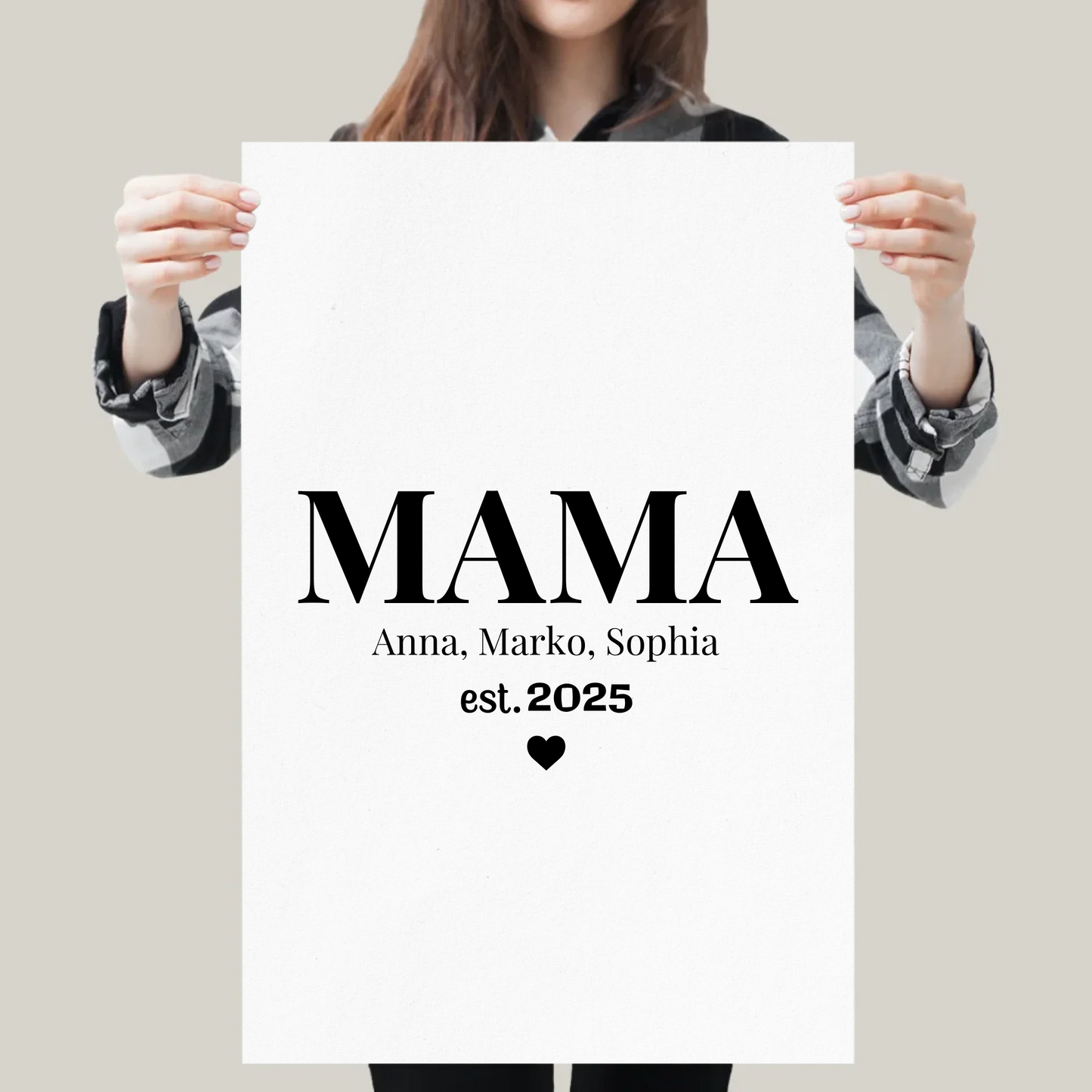 MAMA est. mit Namen Poster personalisiert – Gutvibes
