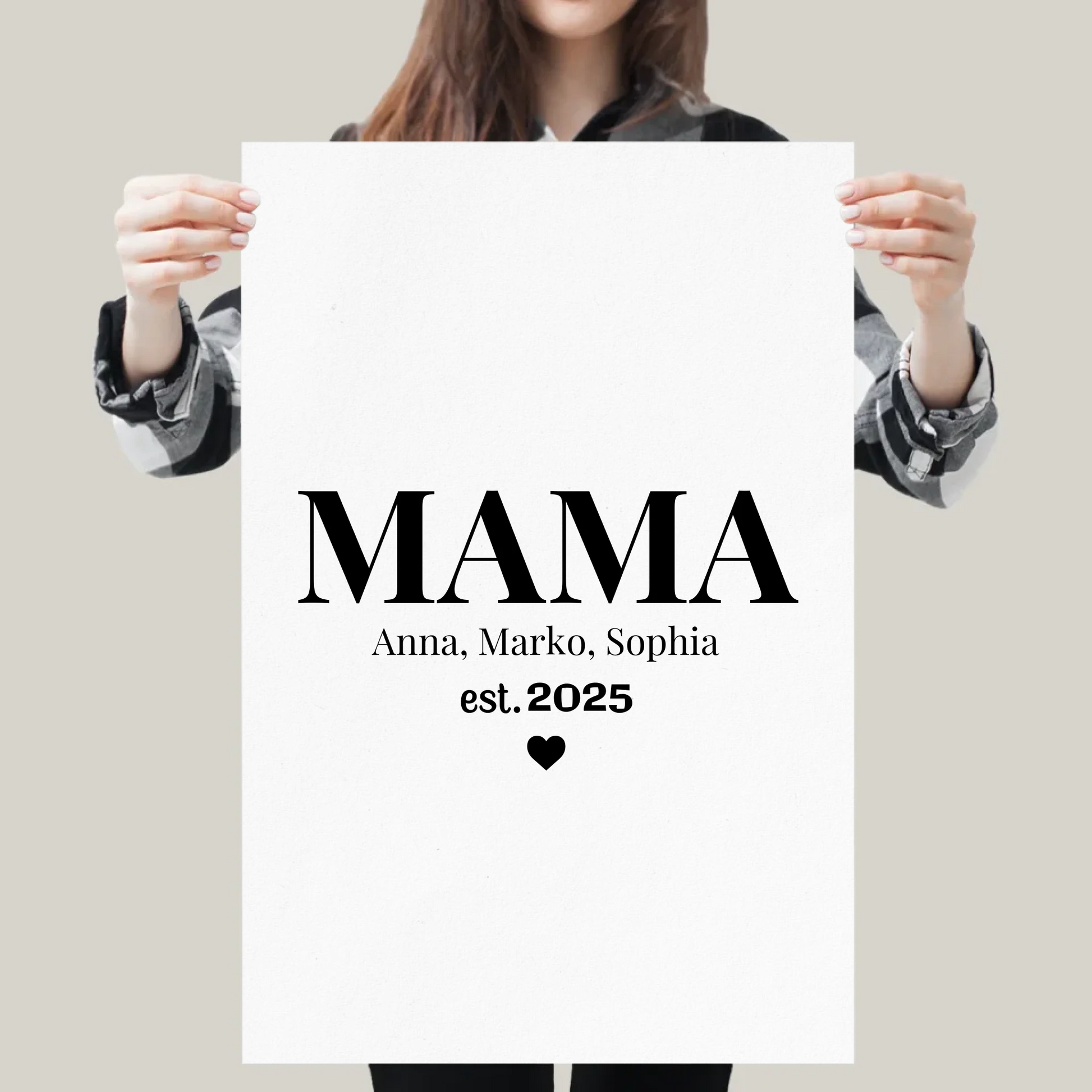 MAMA est. mit Namen Poster personalisiert – Gutvibes