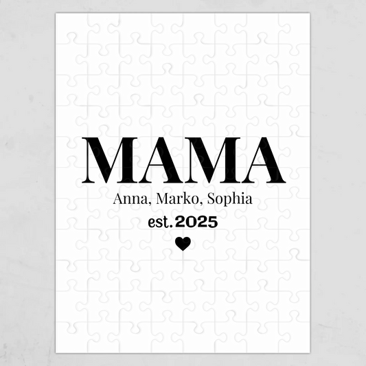 MAMA est. mit Namen Puzzle personalisiert – Gutvibes