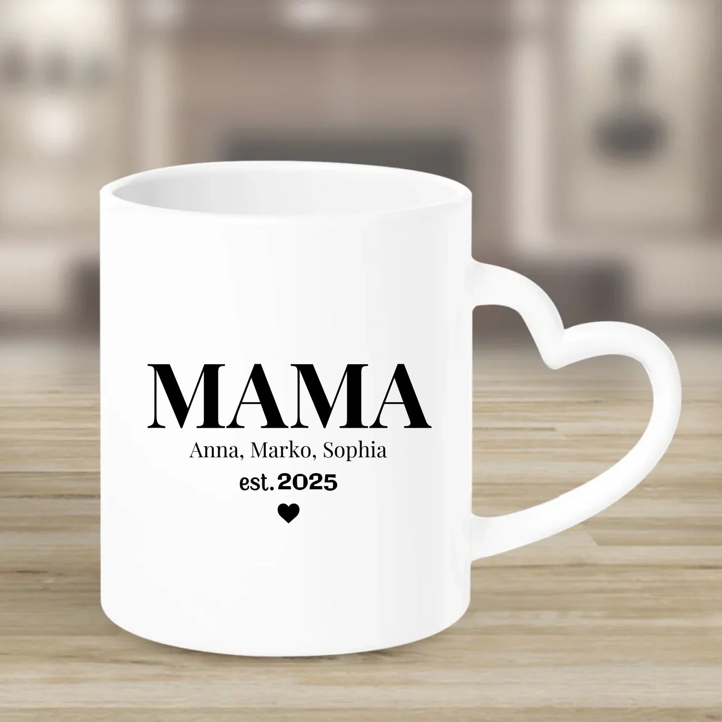 Tasse mit Herzgriff mit Namen personalisiert – Gutvibes