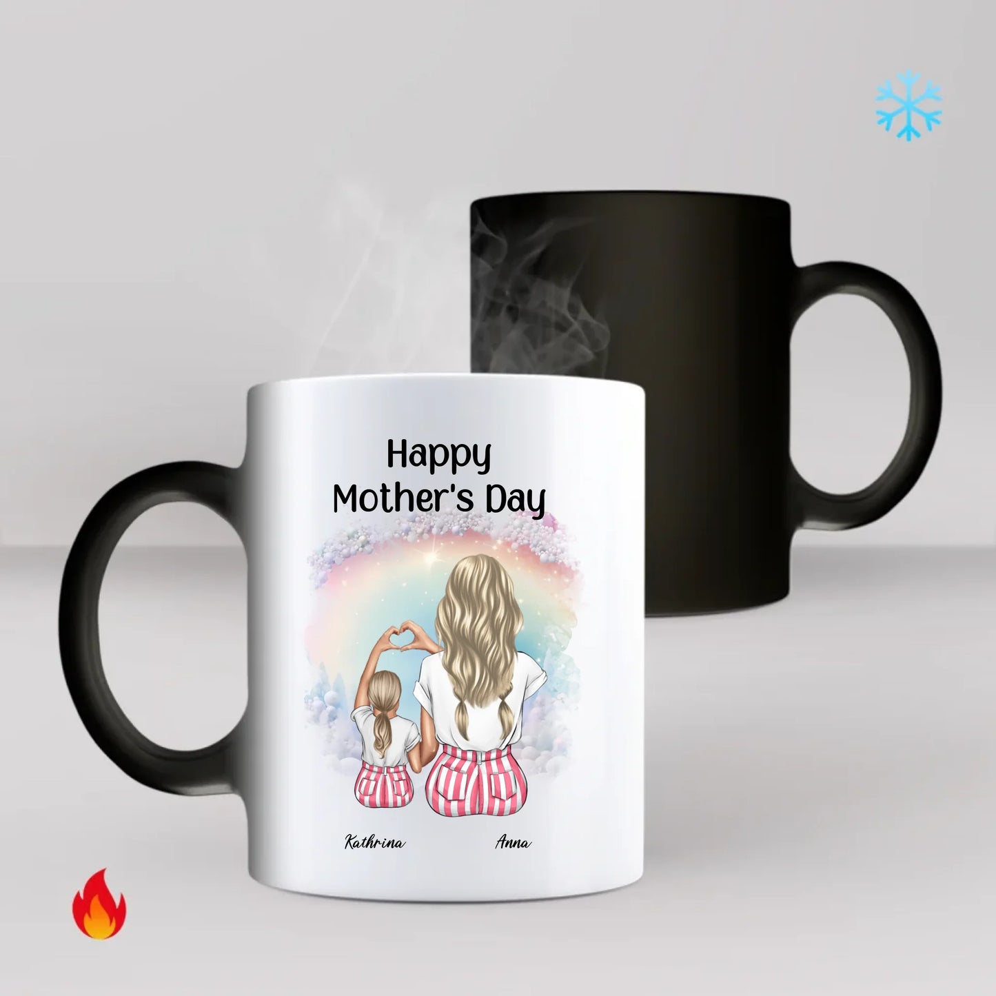 Mama Tochter Muttertag Farbwechseltasse personalisiert – Gutvibes