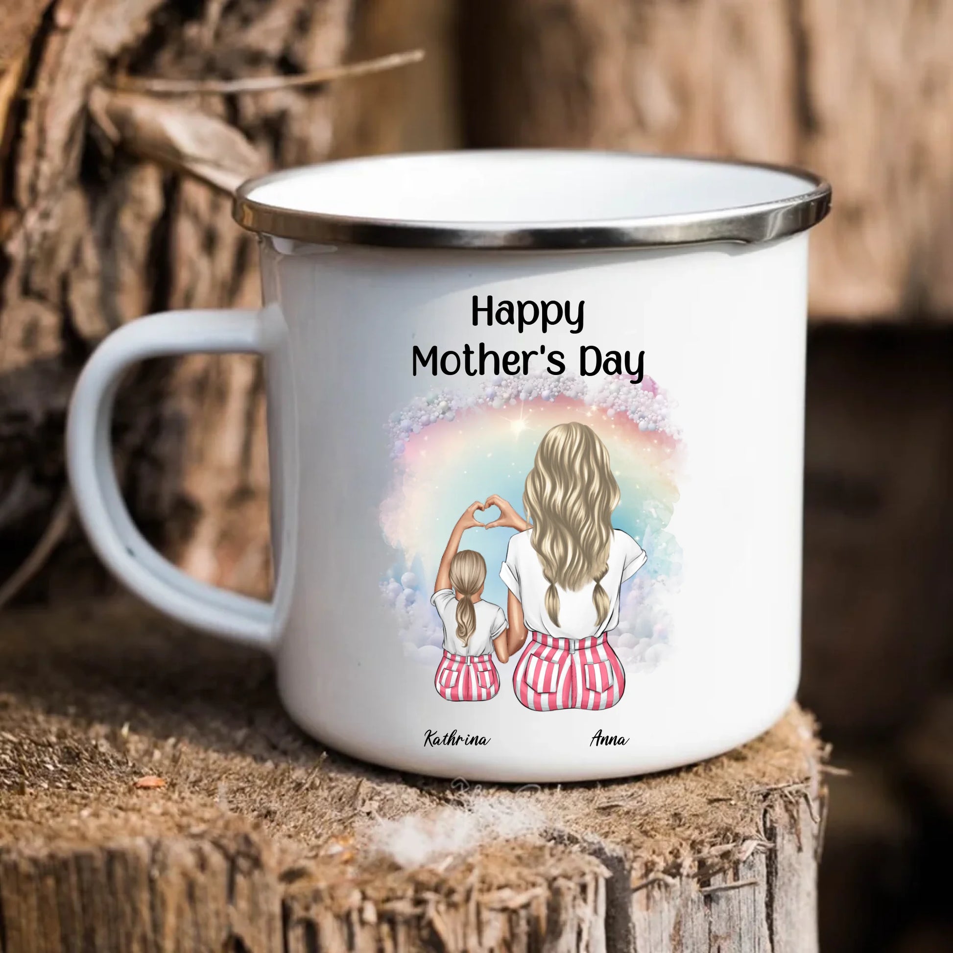 Emaille-Tasse euch beide Muttertag Geschenkidee – Gutvibes