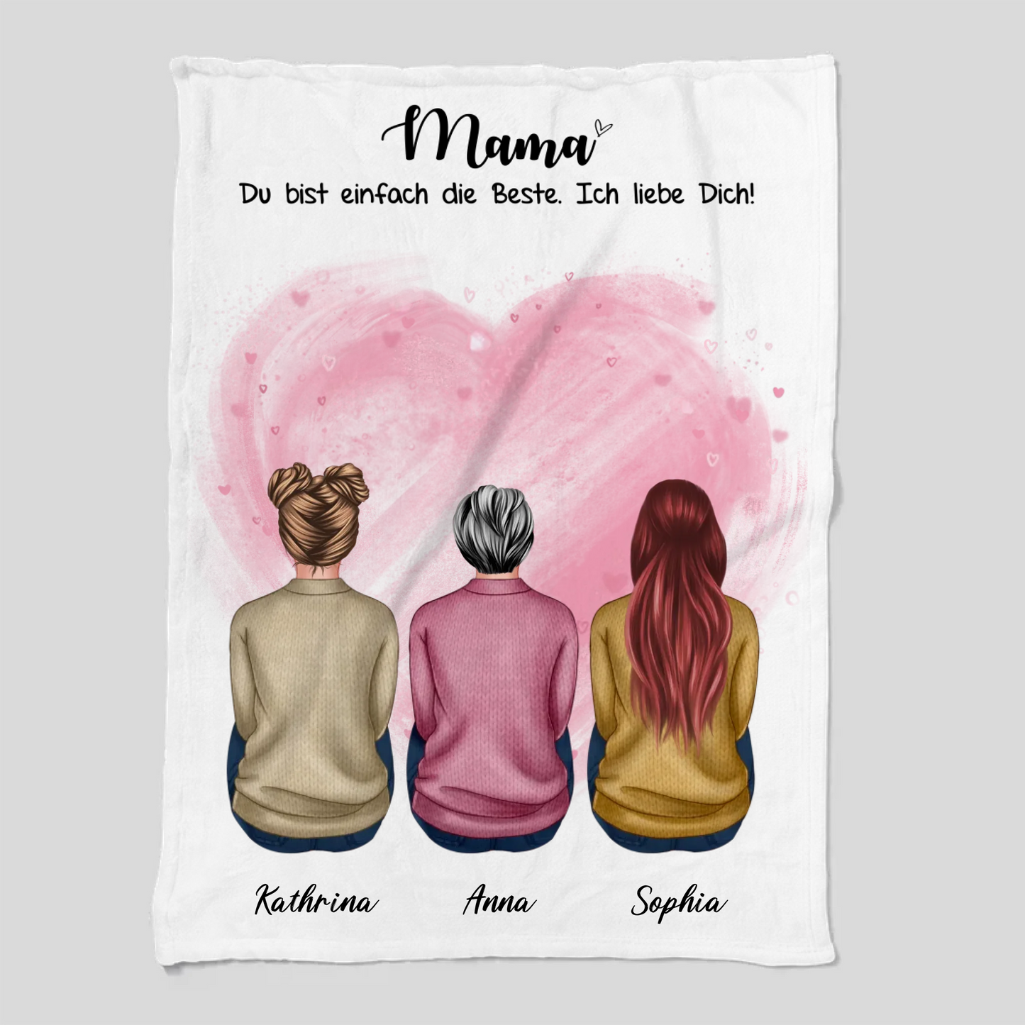 Mama du bist einfach die Beste Decke personalisiert – Gutvibes