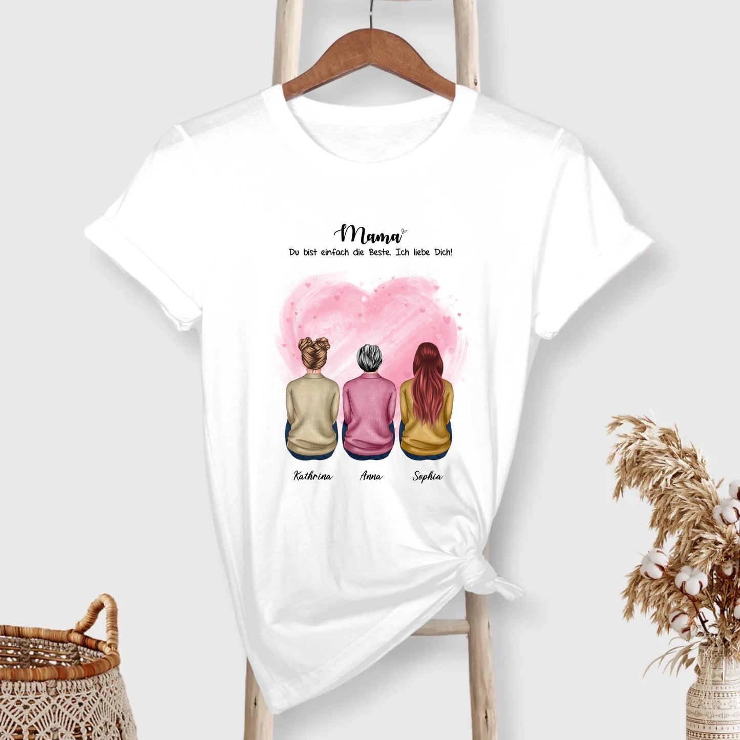 Mama du bist einfach die Beste T-Shirt personalisiert – Gutvibes