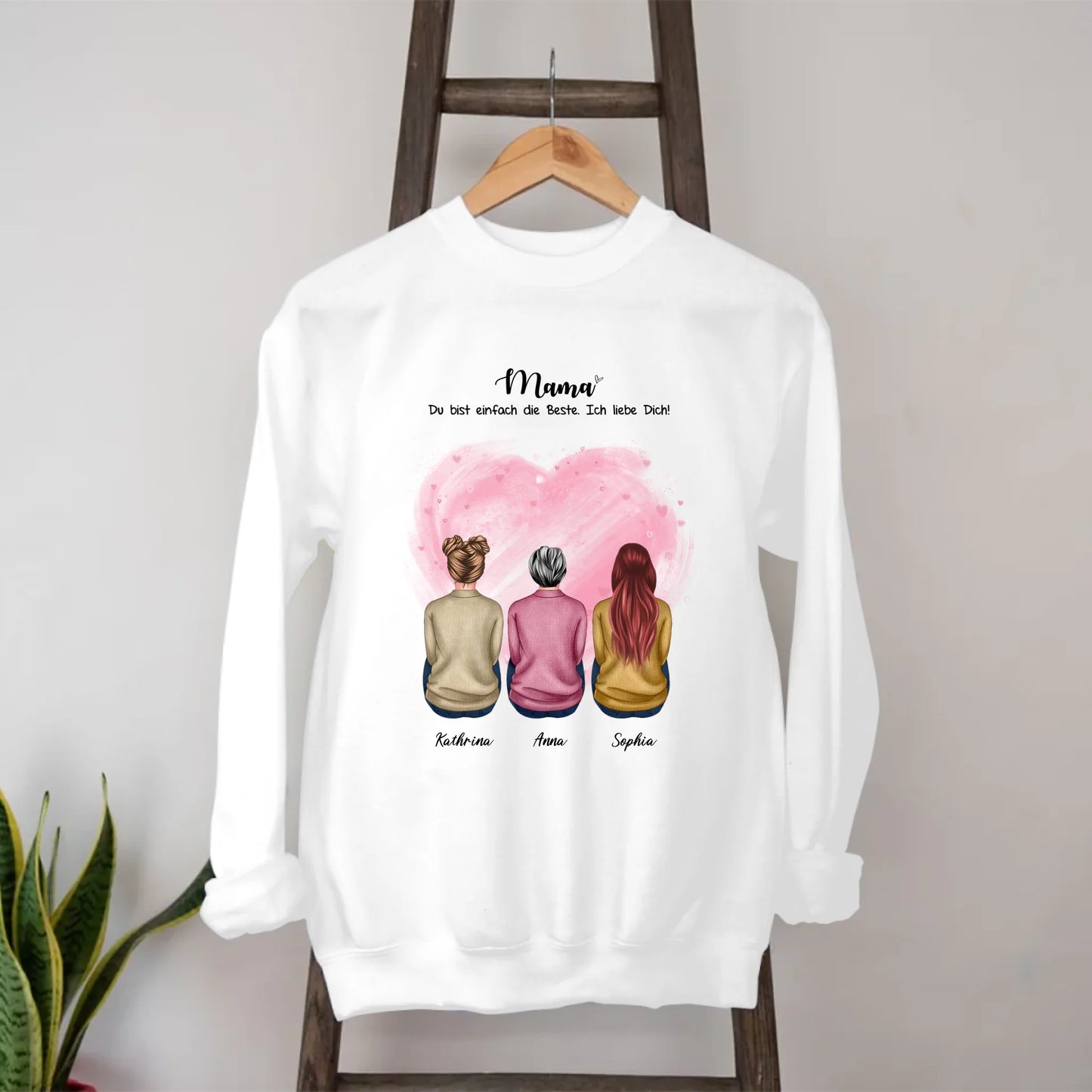 Mama du bist einfach die Beste Sweatshirt personalisiert – Gutvibes