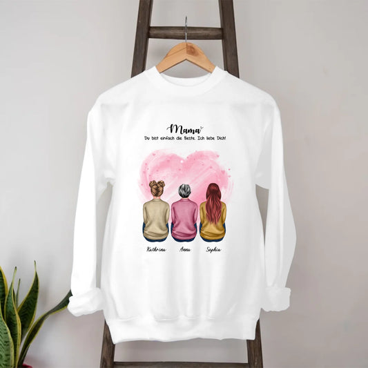 Mama du bist einfach die Beste Sweatshirt personalisiert – Gutvibes