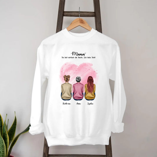 Mama du bist einfach die Beste Sweatshirt personalisiert – Gutvibes