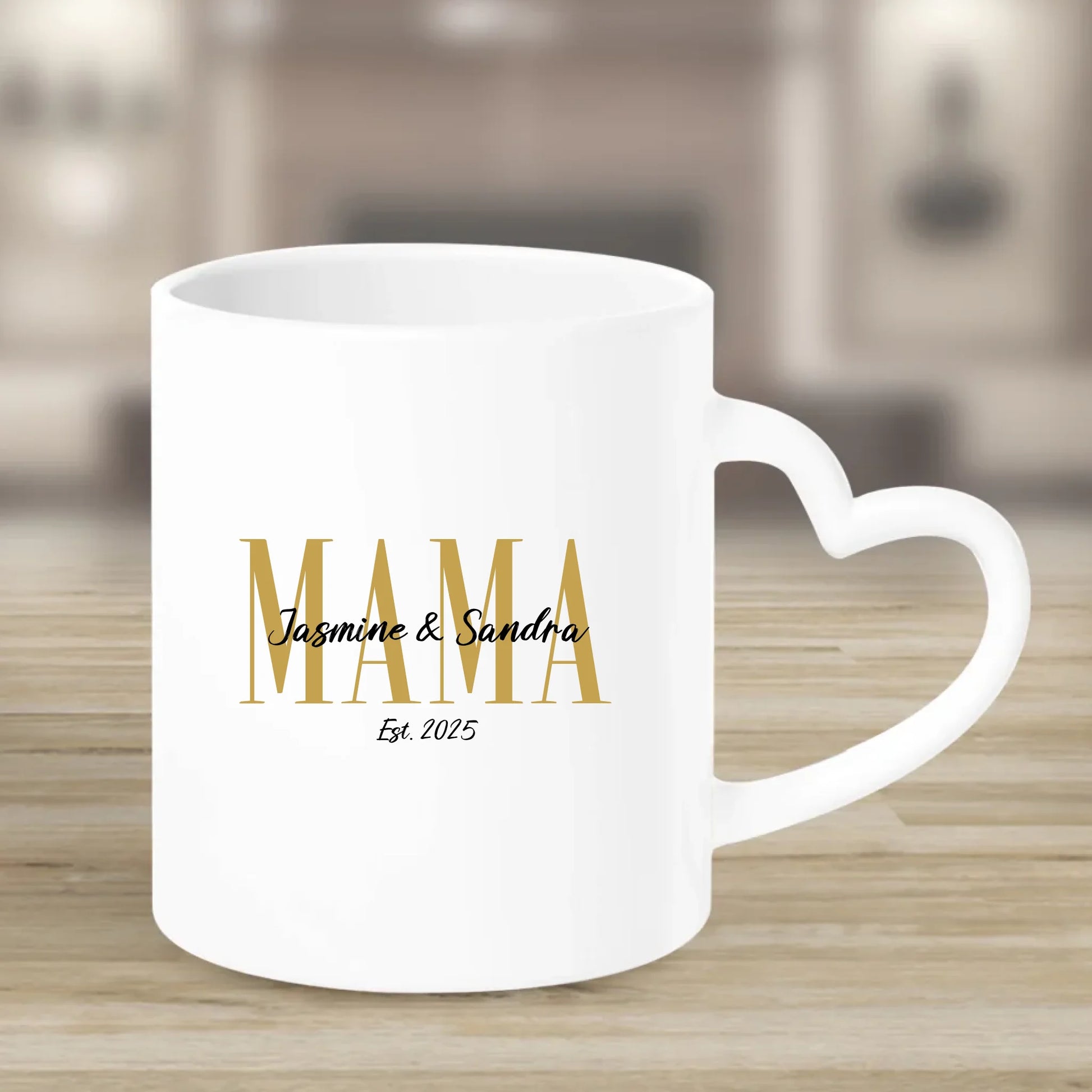 Tasse mit Herzgriff mit Namen personalisiert – Gutvibes