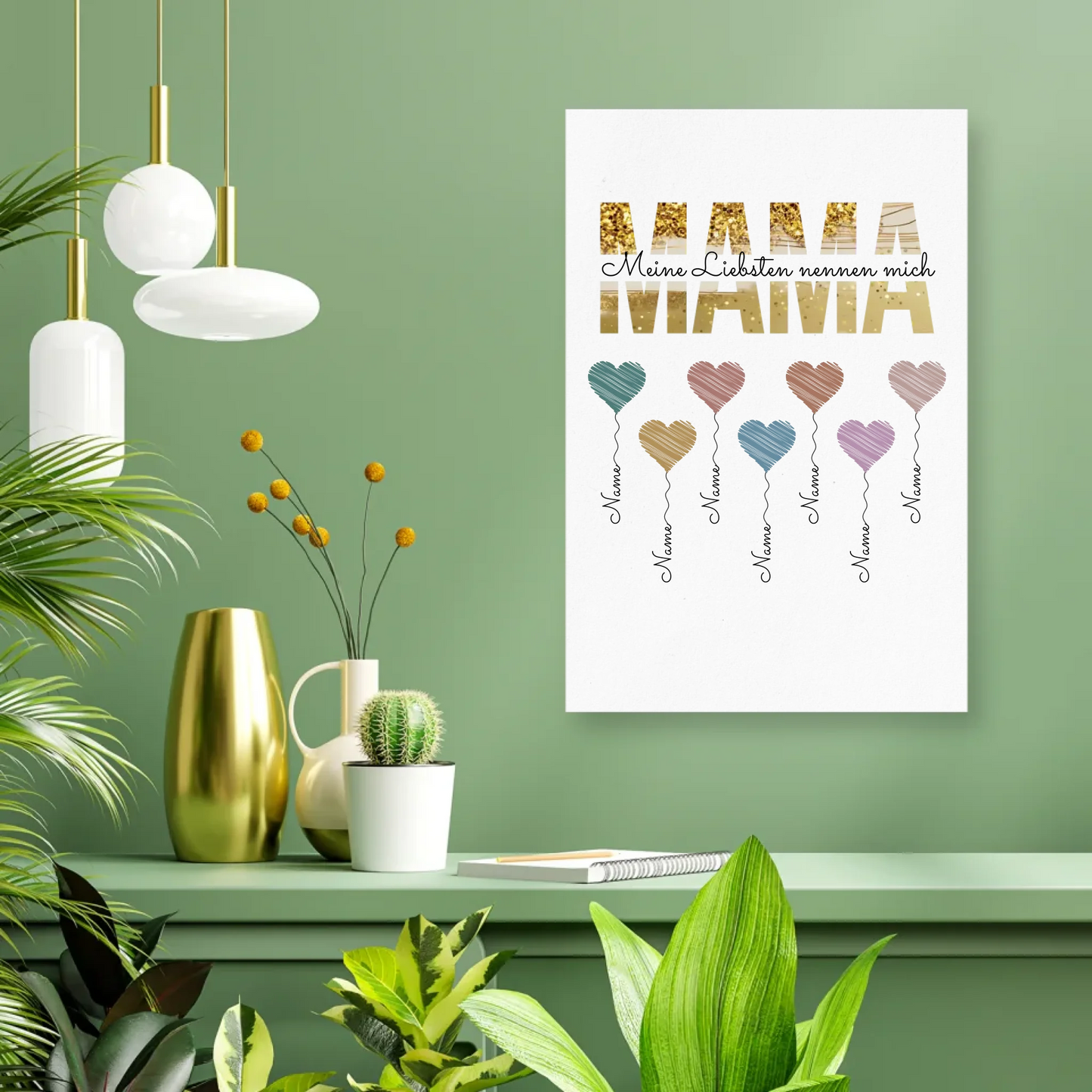 Poster mit Namen personalisiert – Gutvibes