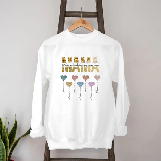 Herzballons Familie Sweatshirt personalisiert – Gutvibes