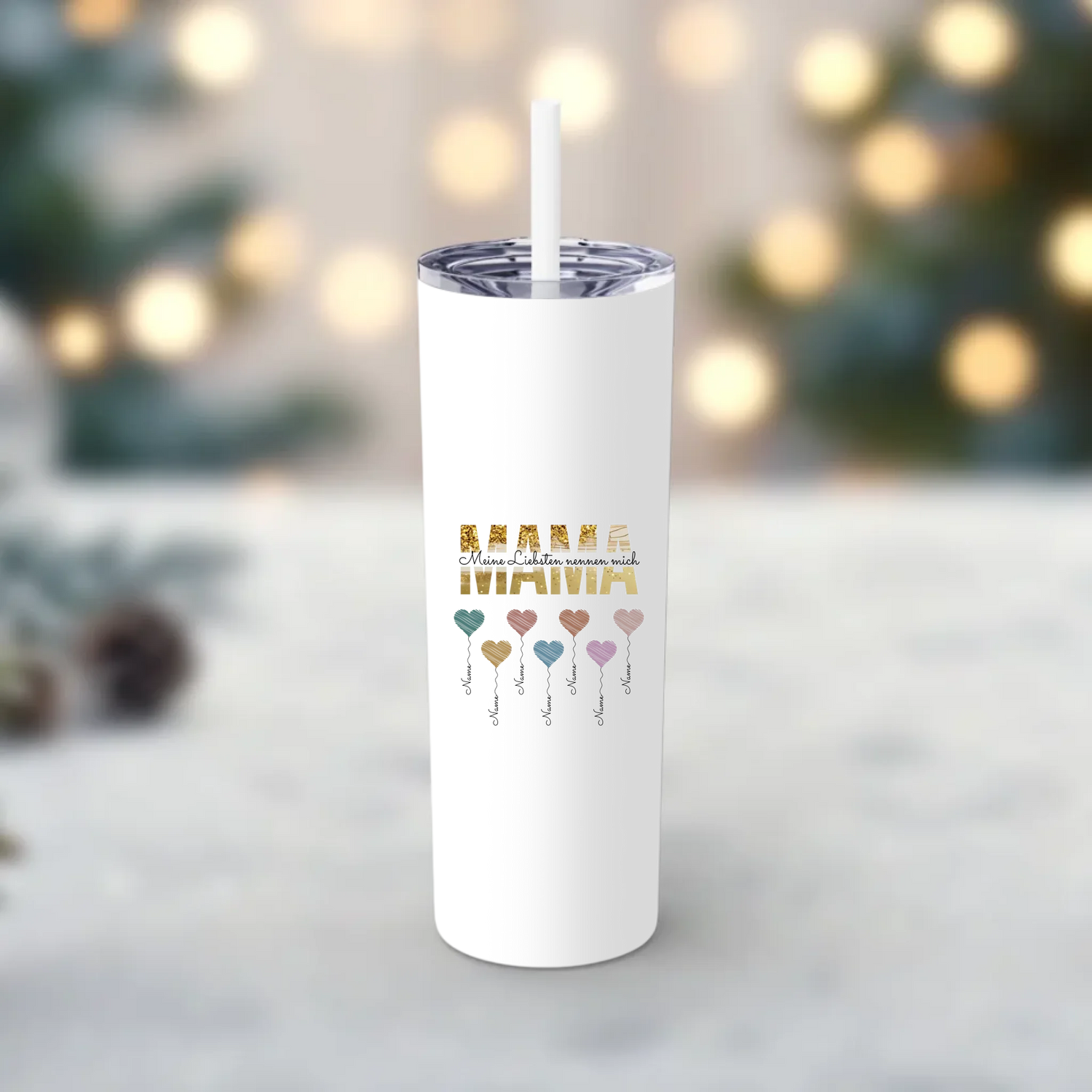 Herzballons Familie Tasse personalisiert – Gutvibes