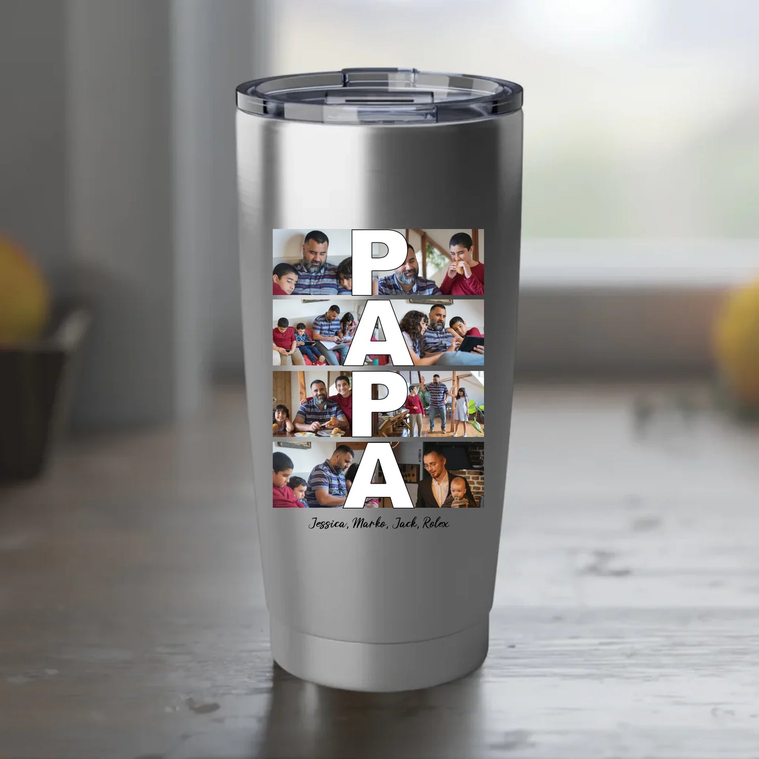 PAPA Fotokollage Tumbler personalisiert – Gutvibes